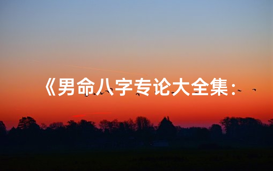 《男命八字专论大全集：揭秘命运奥秘》