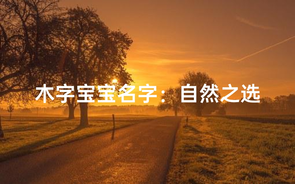 木字宝宝名字：自然之选，温馨寓意