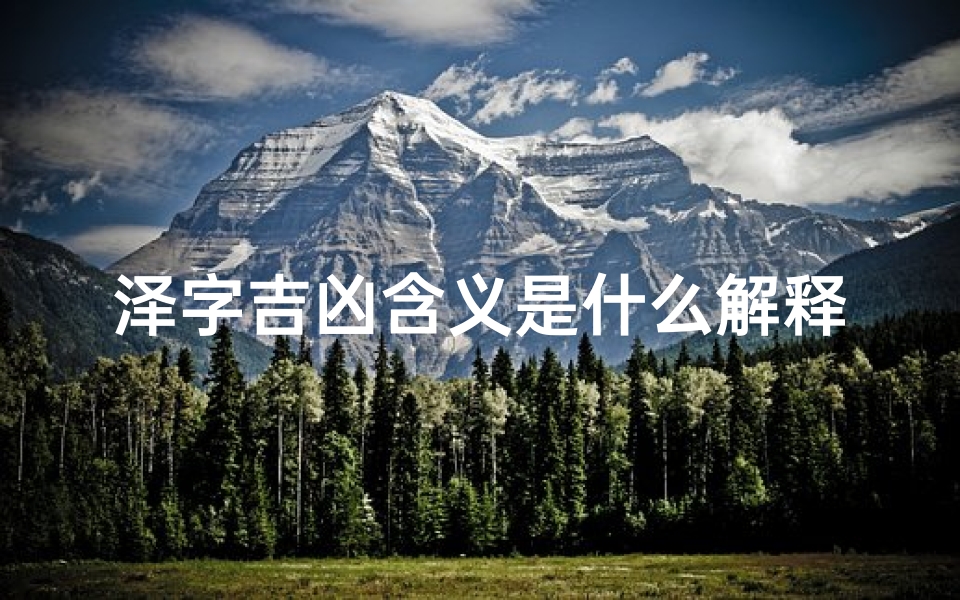泽字吉凶含义是什么解释_泽字吉凶含义揭秘：解读汉字的神秘力量
