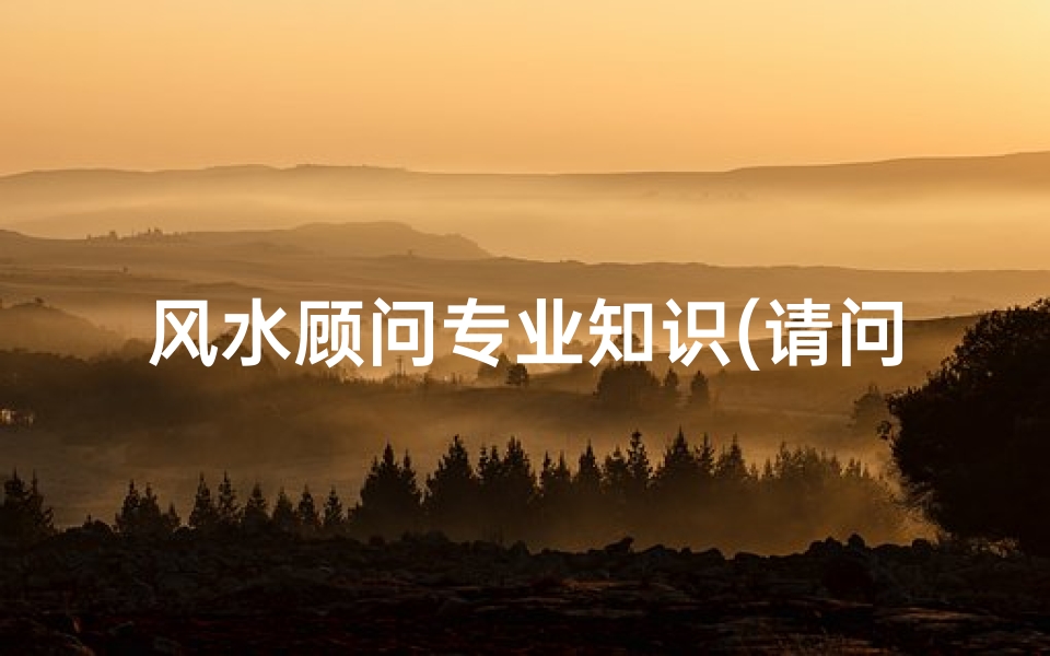 风水顾问专业知识(请问什么是风水顾问 有人知道吗 解释下咯 )