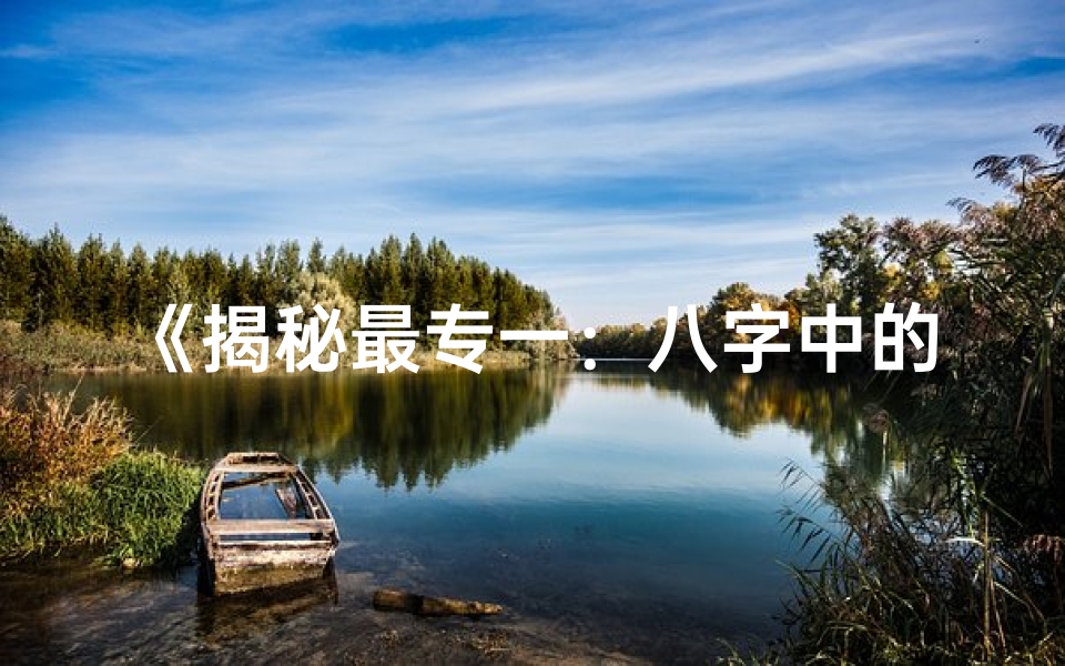 《揭秘最专一：八字中的命运密码》
