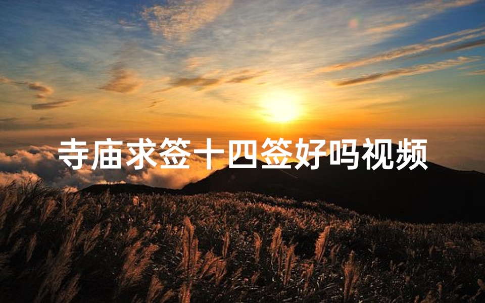 寺庙求签十四签好吗视频