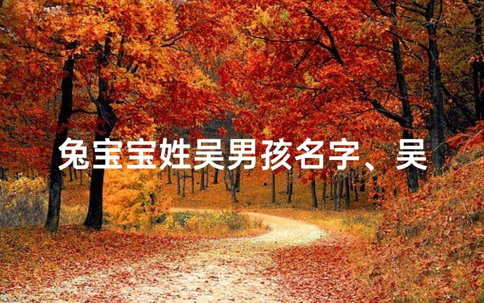 兔宝宝姓吴男孩名字、吴姓男孩名字大全2021属兔