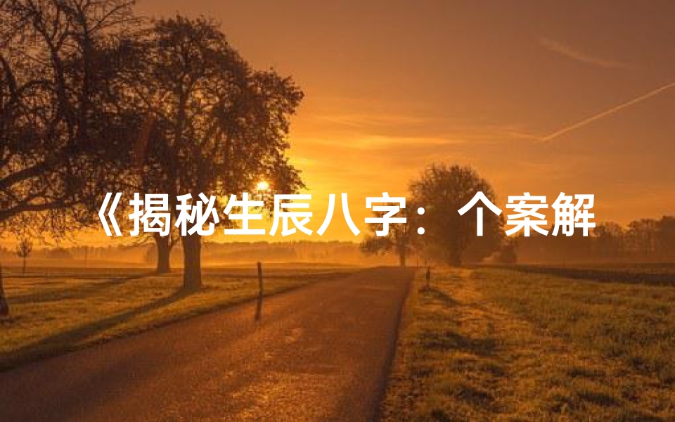 《揭秘生辰八字：个案解读图片素材深度解析》