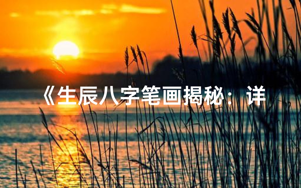 《生辰八字笔画揭秘：详尽算命图解大全》