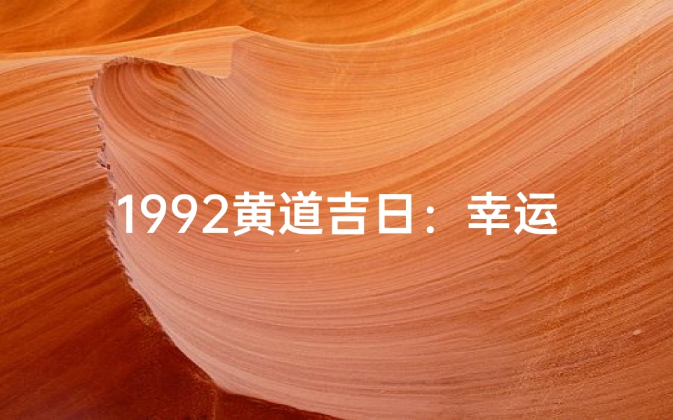 1992黄道吉日：幸运宝宝降临记