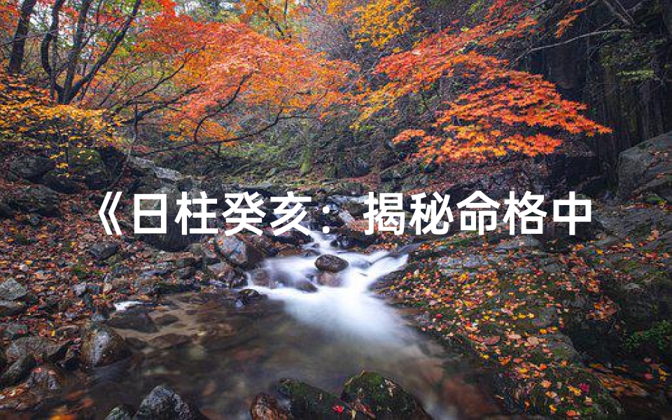 《日柱癸亥：揭秘命格中的神秘力量》