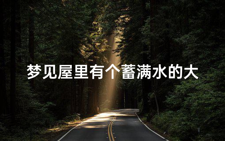 梦见屋里有个蓄满水的大水池,梦见屋里有个蓄满水的大水池啥意思