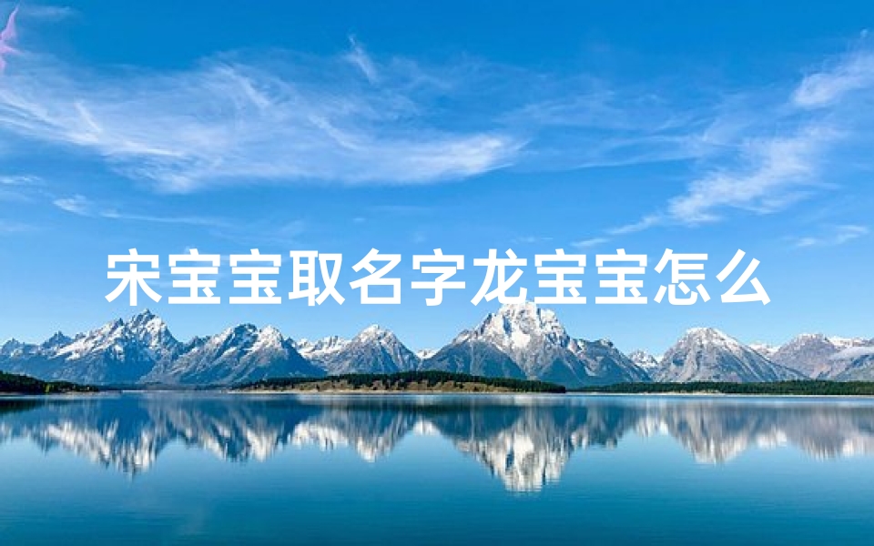 宋宝宝取名字龙宝宝怎么取,宋女宝宝