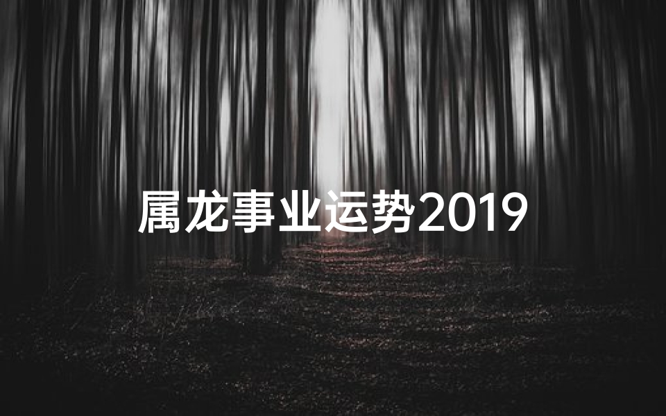 属龙事业运势2019