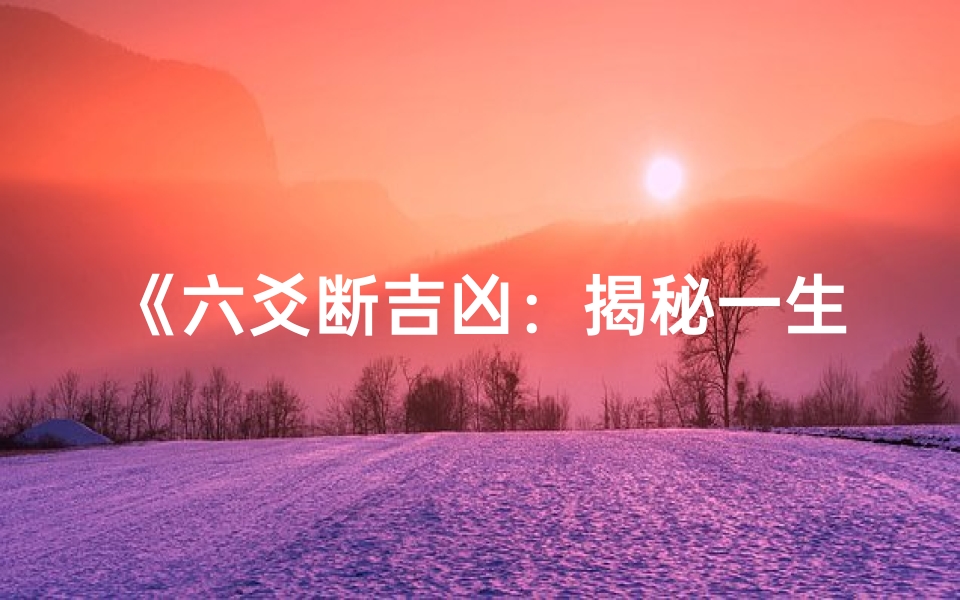 《六爻断吉凶：揭秘一生卦象图奥秘》