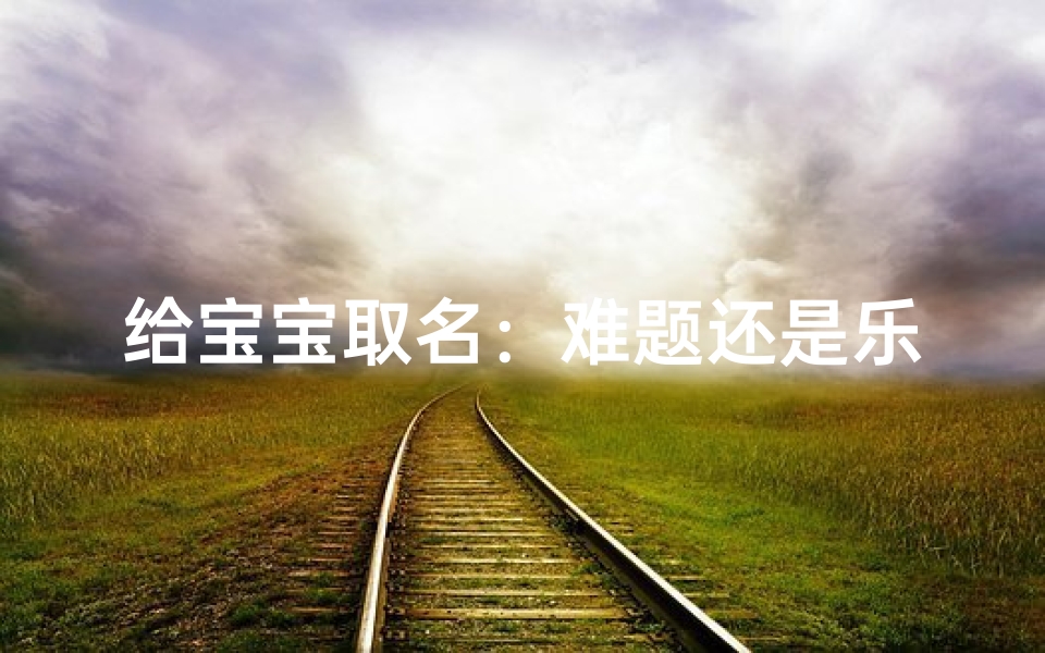给宝宝取名：难题还是乐趣？智慧取名攻略大揭秘