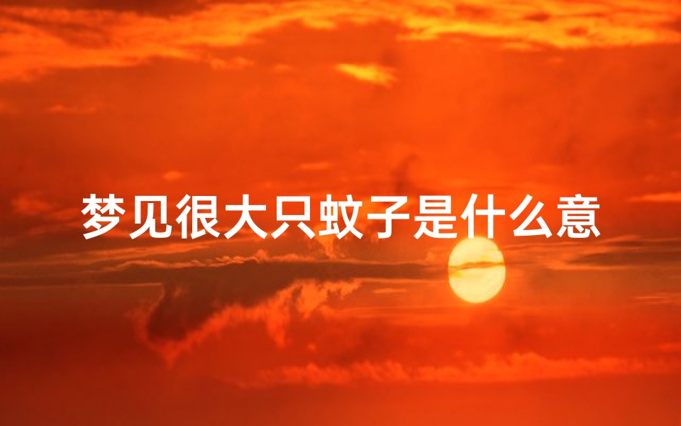 梦见很大只蚊子是什么意思,梦到很大的蚊子是什么意思