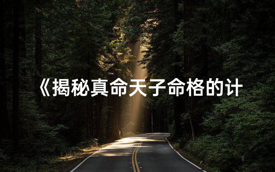 《揭秘真命天子命格的计算秘籍》