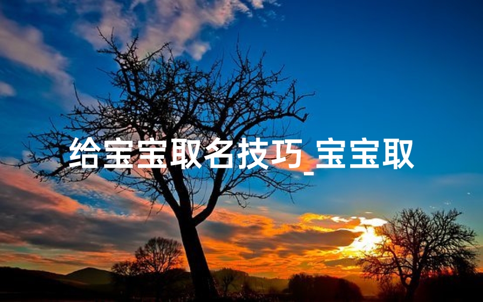 给宝宝取名技巧_宝宝取名攻略：巧用技巧，打造好听名字