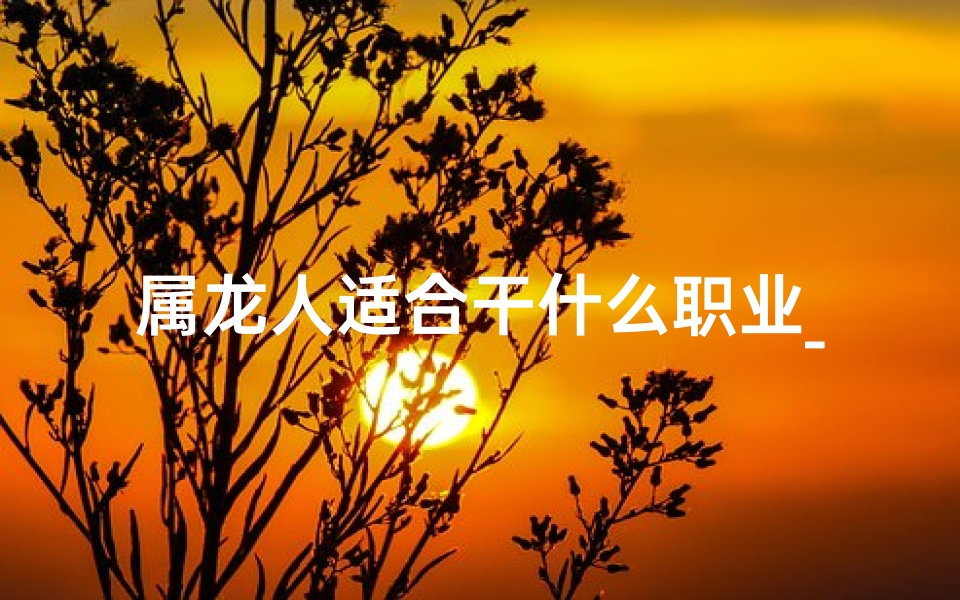 属龙人适合干什么职业_属龙能否在保险行业大展宏图？
