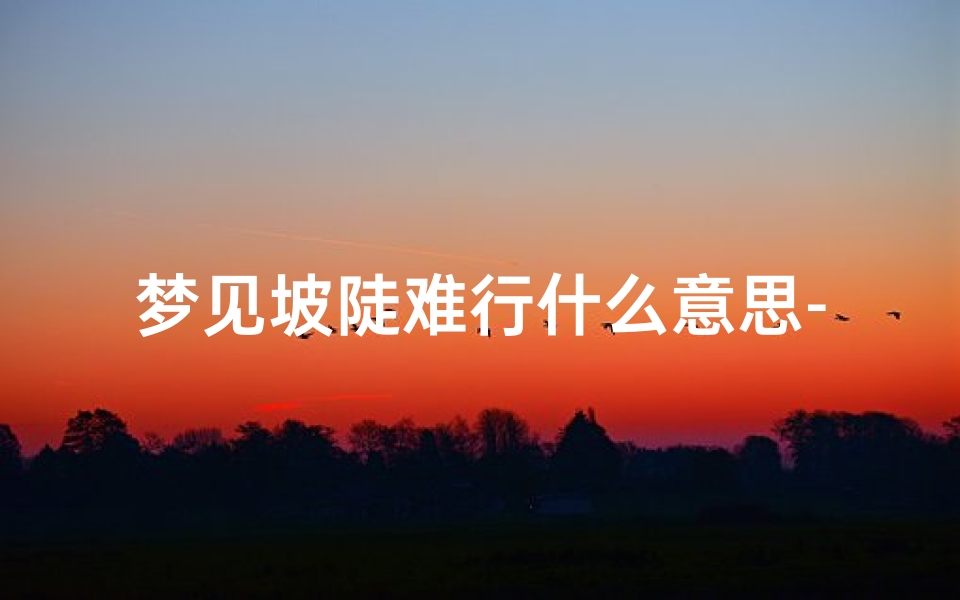 梦见坡陡难行什么意思-梦见坡陡的我爬不上去