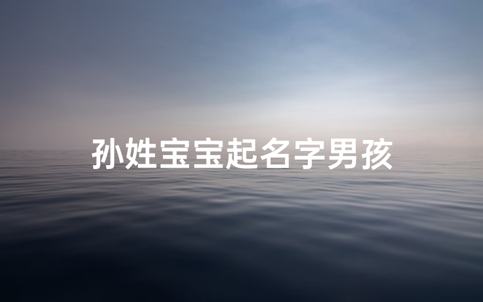 孙姓宝宝起名字男孩
