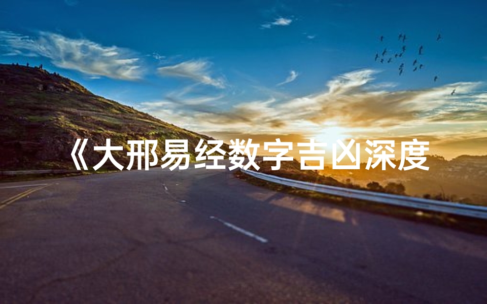 《大邢易经数字吉凶深度解析》