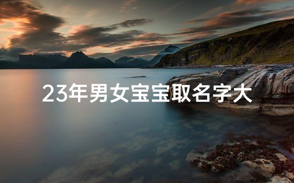 23年男女宝宝取名字大全(23年属龙男孩名字大全属龙男孩起名宜用字)