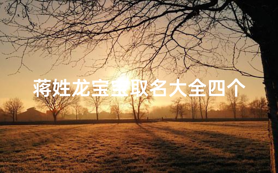 蒋姓龙宝宝取名大全四个字女孩—蒋氏龙宝宝取名大全：吉祥如意四字佳名推荐