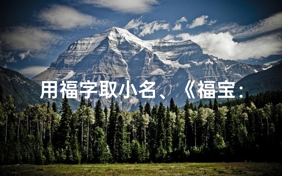 用福字取小名、《福宝：寓意吉祥的宝宝名字精选》