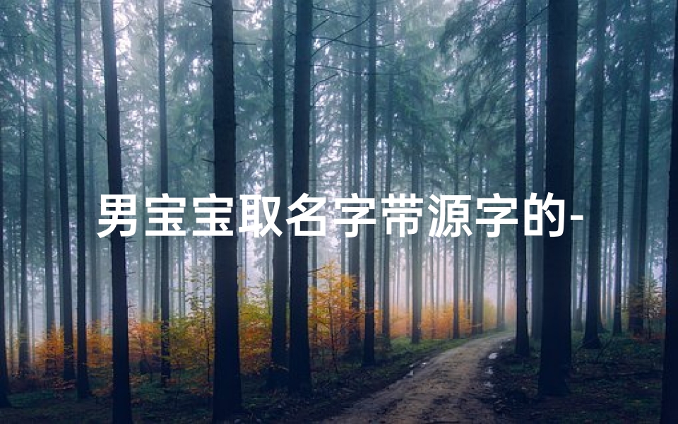 男宝宝取名字带源字的-好听带源字的男孩名字