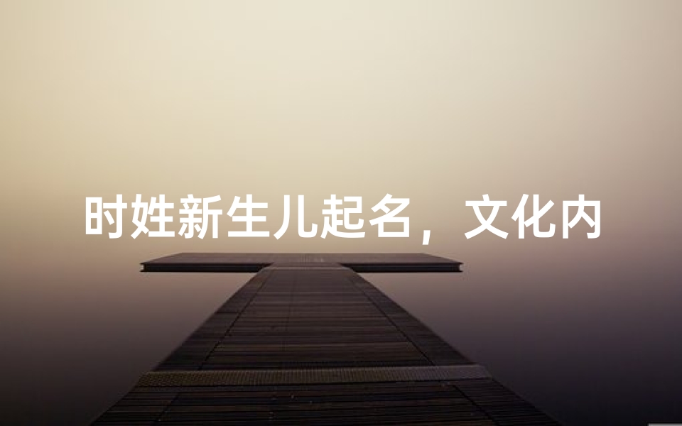 时姓新生儿起名，文化内涵与吉祥寓意解析
