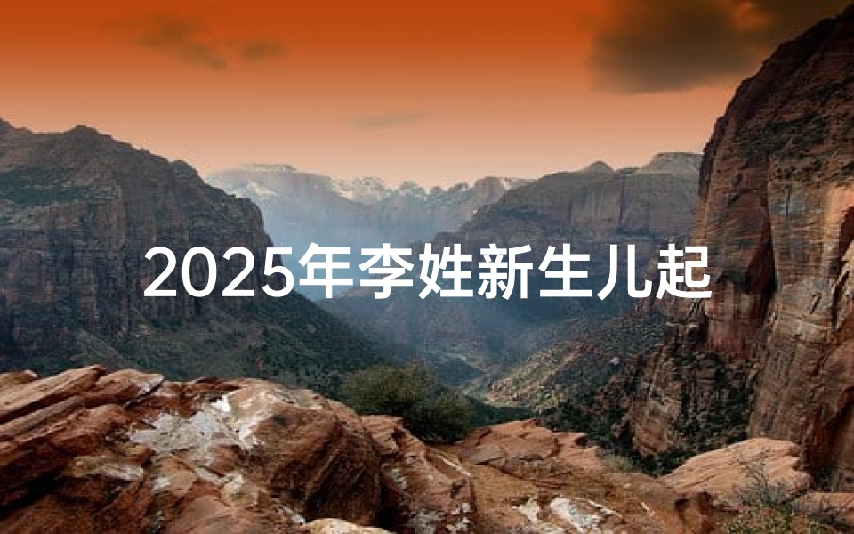 2025年李姓新生儿起名指南，传统文化与现代潮流的完美融合