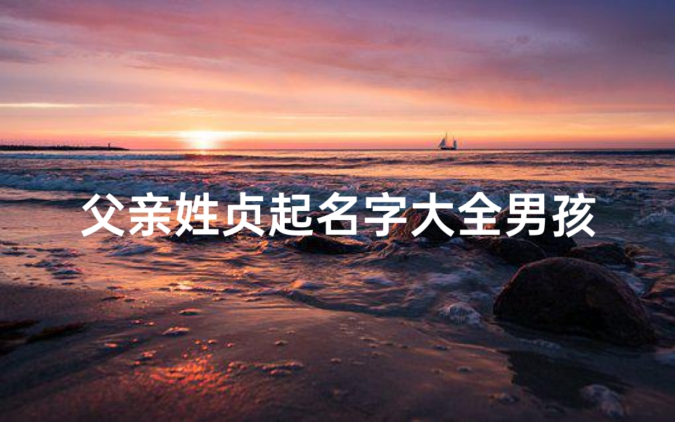 父亲姓贞起名字大全男孩(男性姓名)