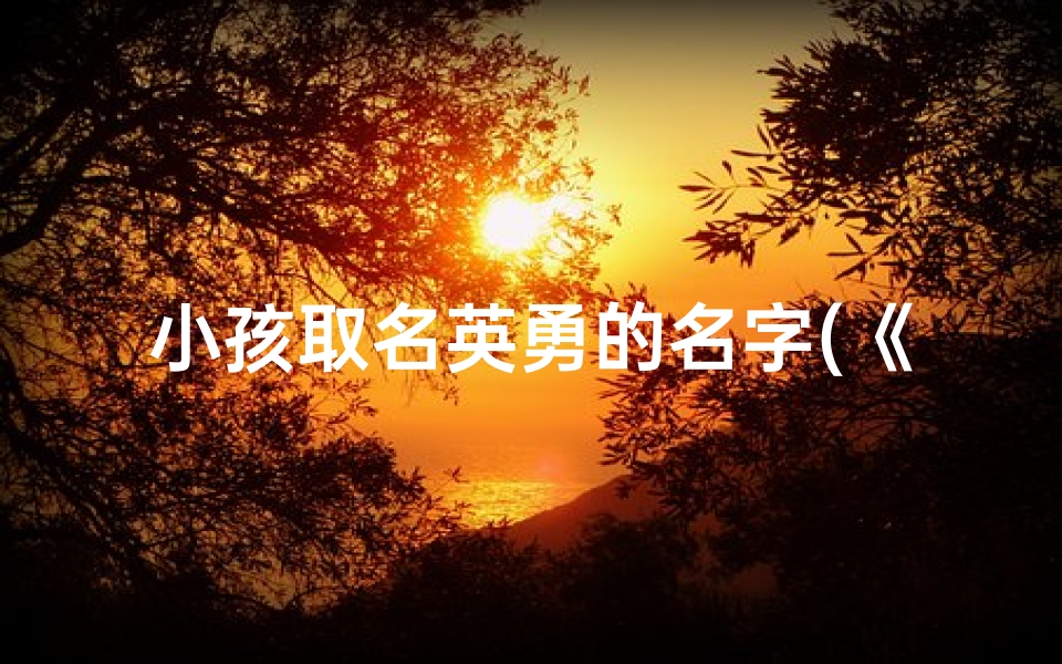小孩取名英勇的名字(《英勇宝宝：传承勇敢精神，寓意非凡的名字》)