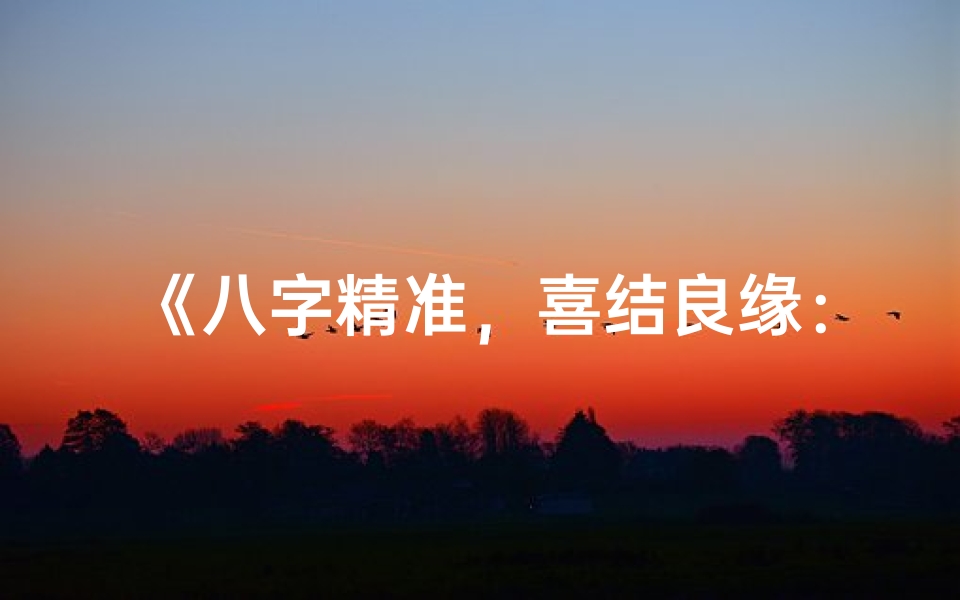 《八字精准，喜结良缘：生辰八字订婚吉日书》