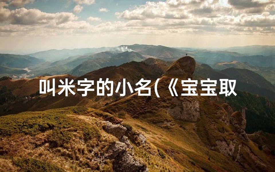 叫米字的小名(《宝宝取名：米圆好听吗？创意取名攻略》)