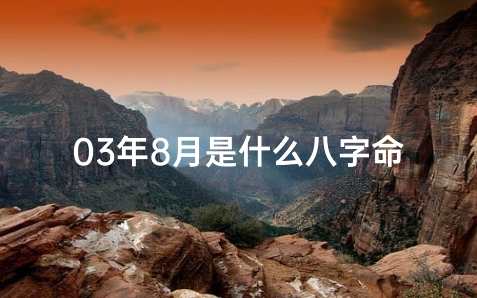 03年8月是什么八字命格,2003年8月是什么命格？