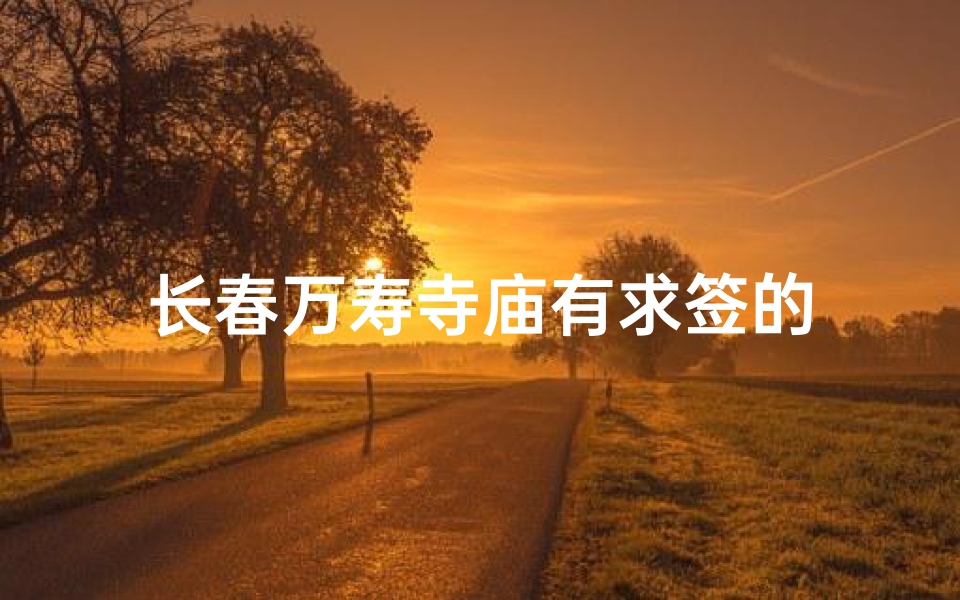 长春万寿寺庙有求签的