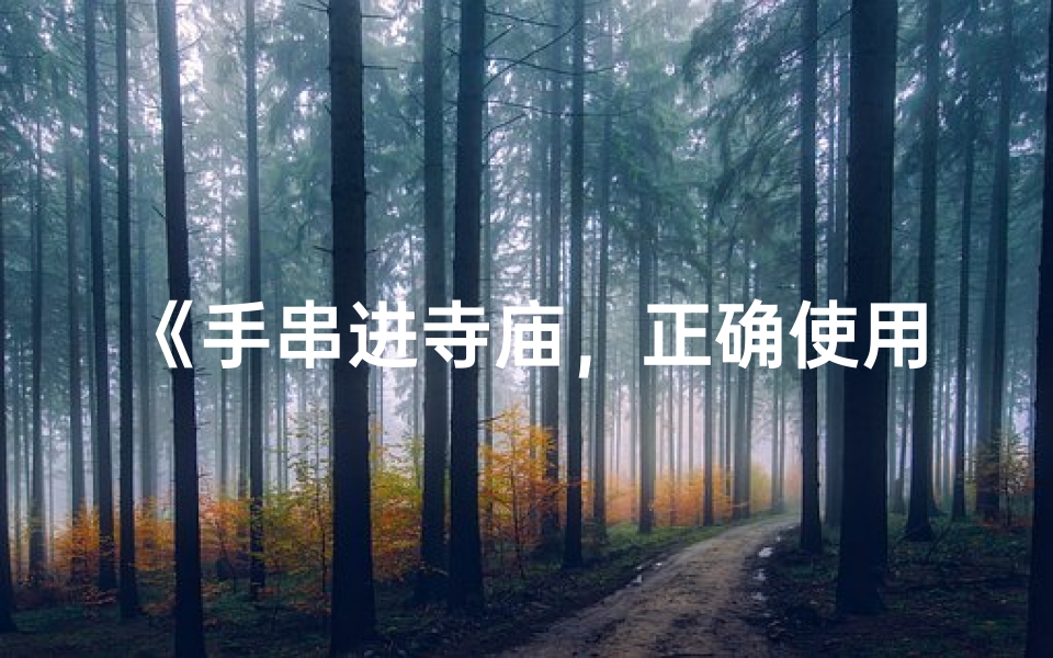 《手串进寺庙，正确使用指南》