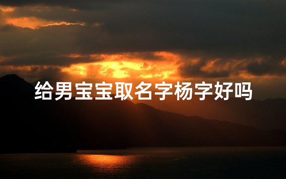 给男宝宝取名字杨字好吗-《精选杨字宝宝名字，寓意美好成长之路》
