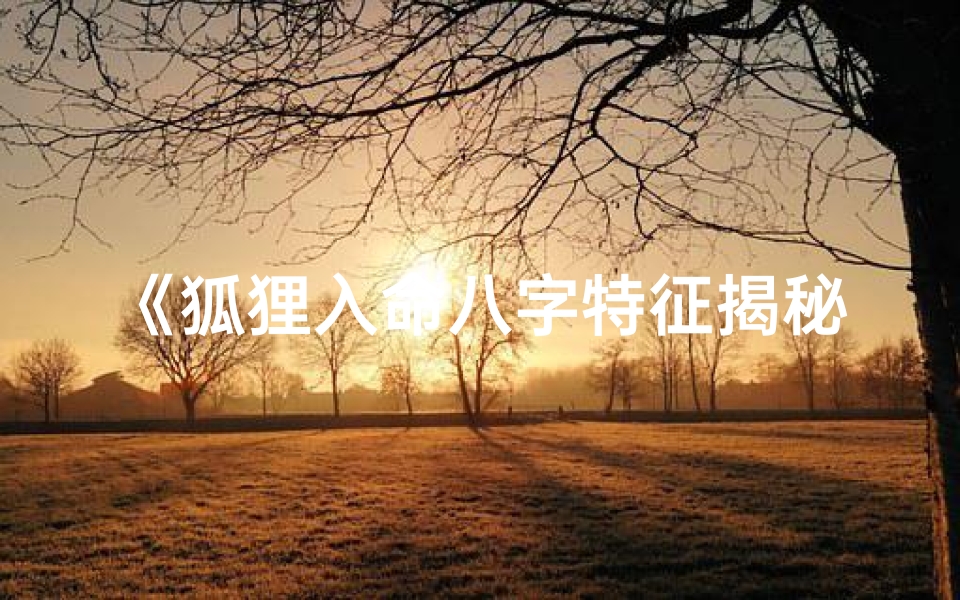 《狐狸入命八字特征揭秘：命运之谜》