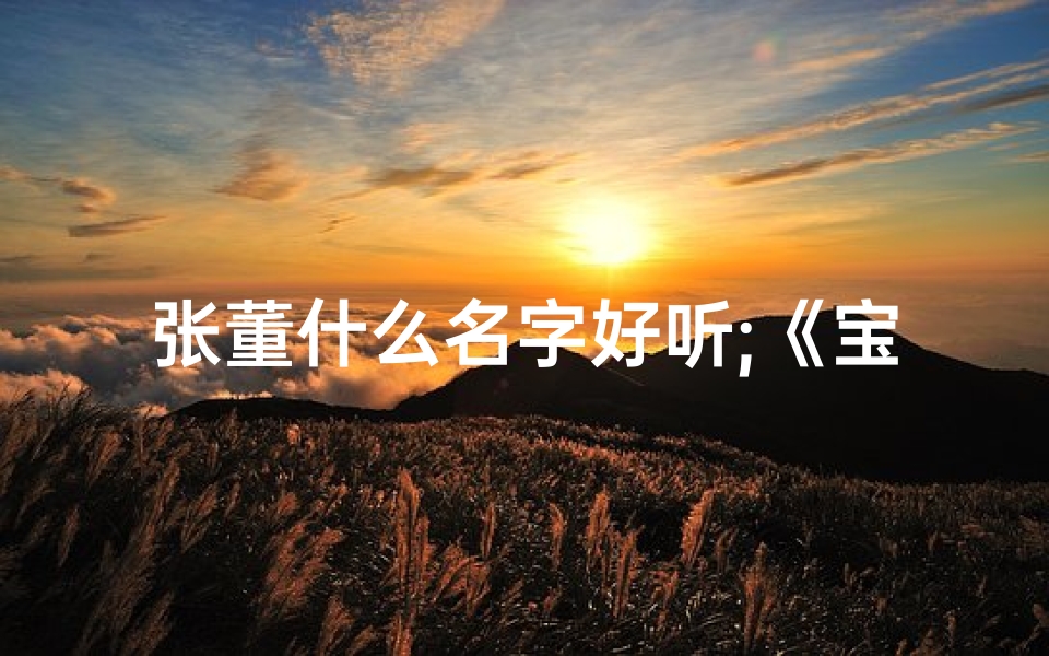 张董什么名字好听;《宝宝取名张董姓名字，寓意美好创意无限》