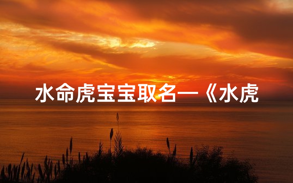 水命虎宝宝取名—《水虎女宝姓名吉凶测评：揭秘命运密码》