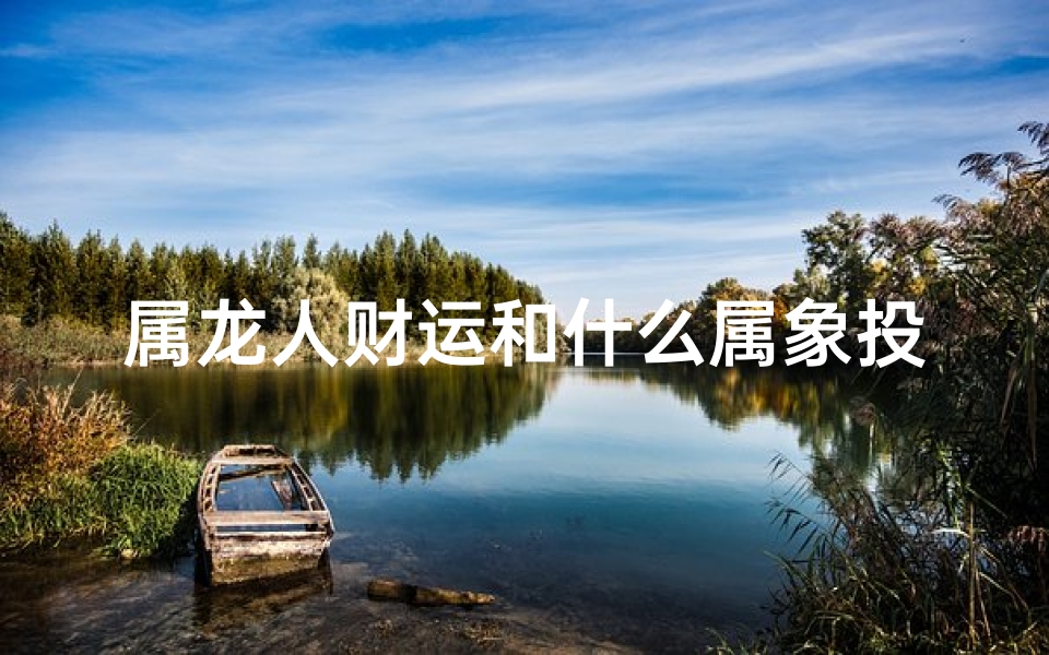 属龙人财运和什么属象投缘(属龙的和什么属相财运最好)